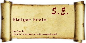Steiger Ervin névjegykártya