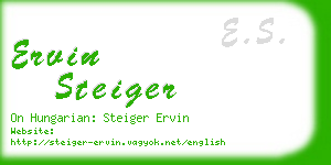 ervin steiger business card